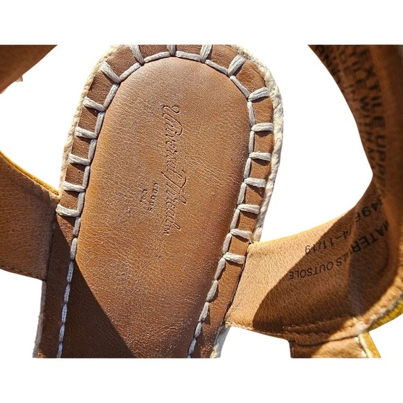 Yellow Suede Platform Espadrille Women's Sandals with Ankle Straps Size 9 - Picture 8 of 9